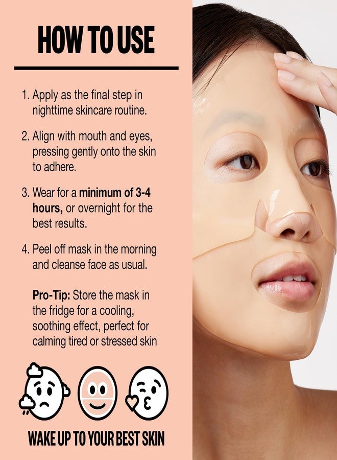 PEACE OUT Overnight Bio-Collagen Recovery Face Mask, Hydrating Overnight Sheet Mask with Vegan Collagen and Hyaluronic Acid, Helps Calm and Restore Skin, 1 Count - Image 5